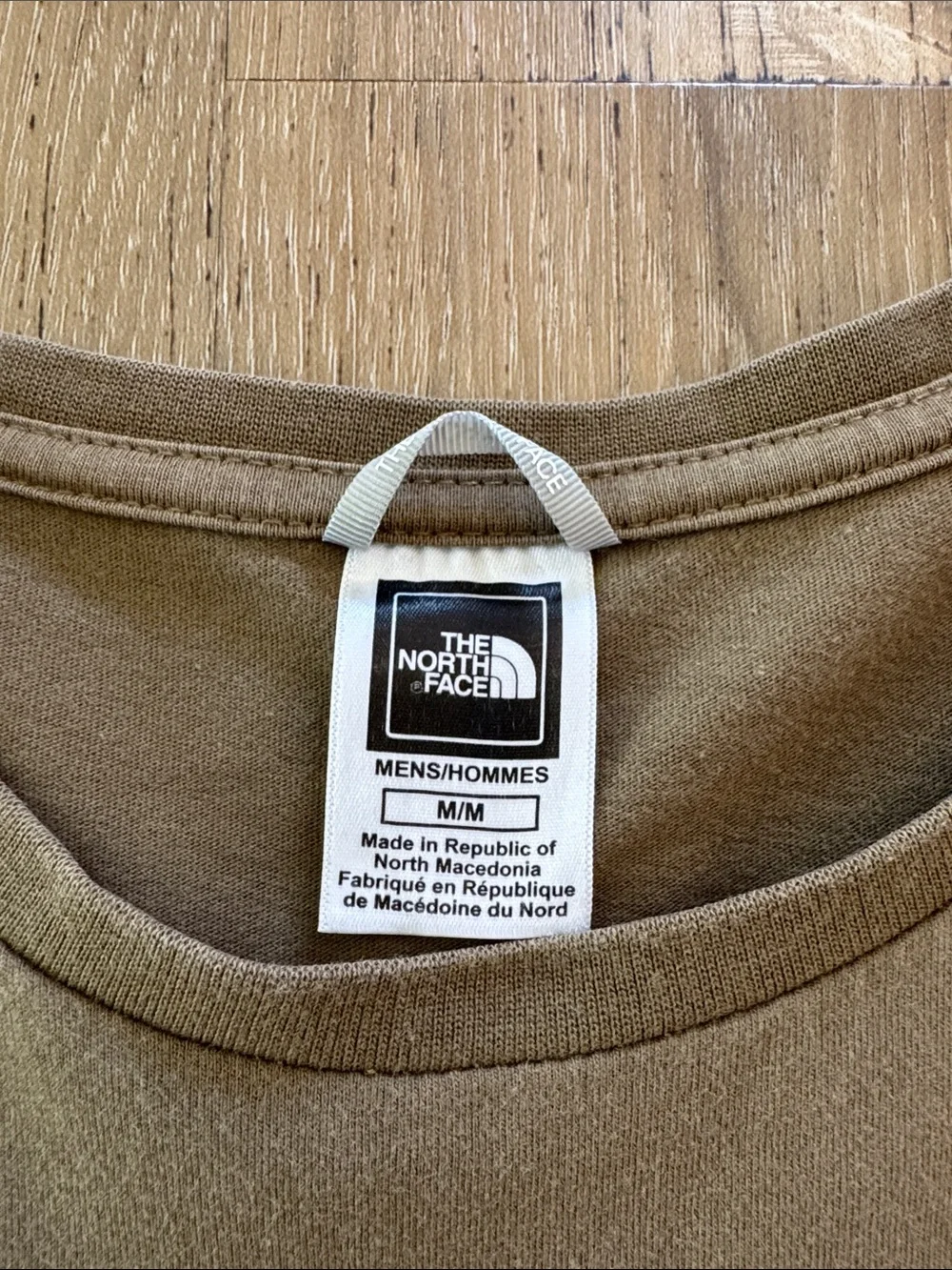 The North Face Men's Short-Sleeve Logo Tee in Olive Green with White Logo